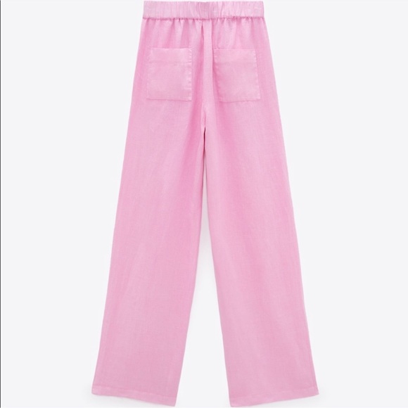 Zara Linen Pants Pink - Picture 3 of 9